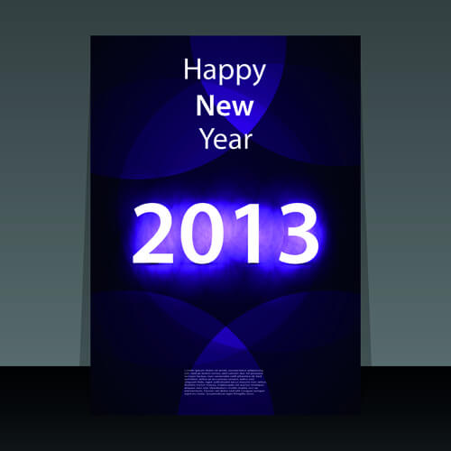 2013 happy new year flyer cover vector set
