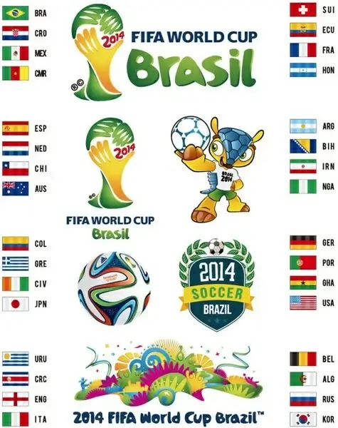 2014 brazil world cup vector set