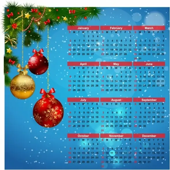 2014 calendar happy new year 