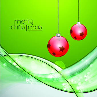 2014 christmas baubles with holiday backgrounds vector