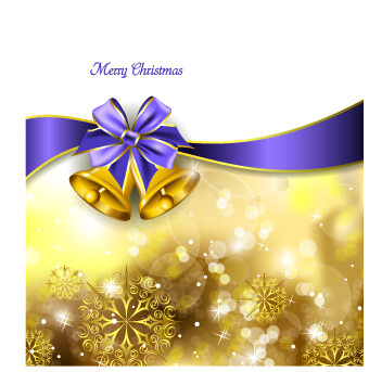 2014 christmas ribbon and bell background