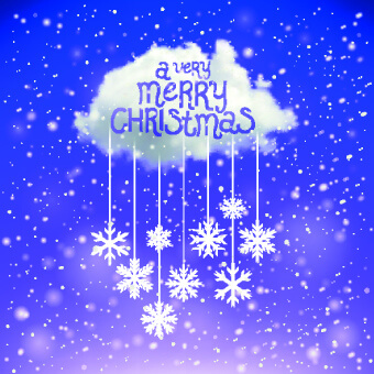 2014 christmas snowflake with cloud background