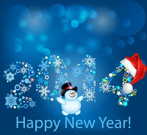 2014 happy new year backgrounds vector