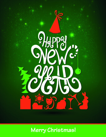 2014 happy new year design vector