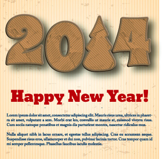 2014 new year poster background vector design