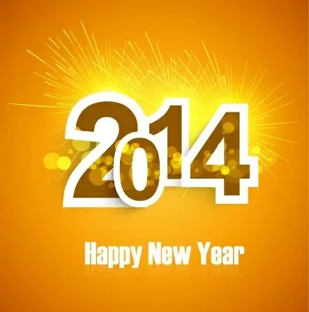 2014 new year text design background set