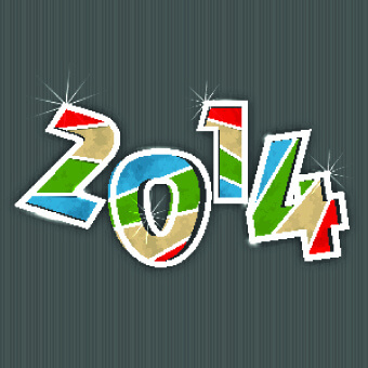 2014 new year text design background vector