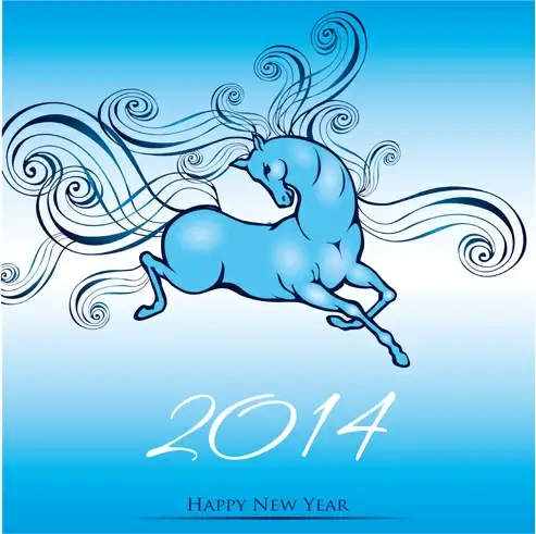 2014 year of the horse cute design vector