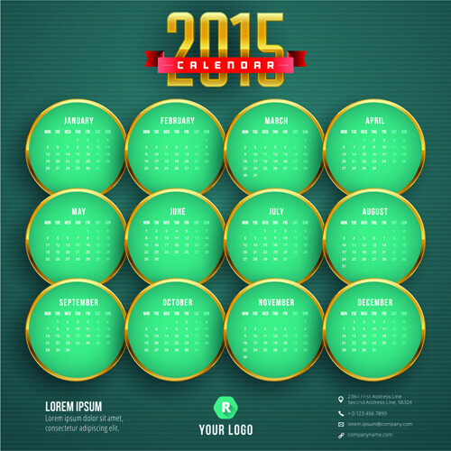 2015 business calendar creative design vector
