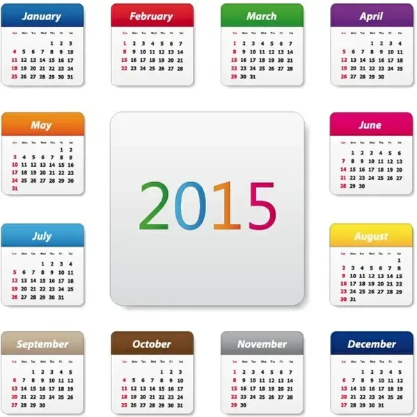 2015 calendar design vector illustration