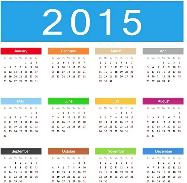 2015 calendar vector illustration