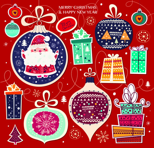 2015 christmas cartoon decorative illustration vector 