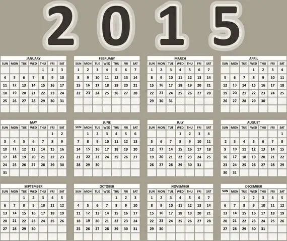 2015 grid calendar creative design vector