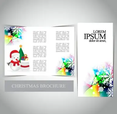 2015 merry christmas brochure cover set vector 