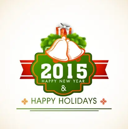 2015 new year and merry christmas label design vector