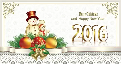 2016 christmas new year gold background vectors
