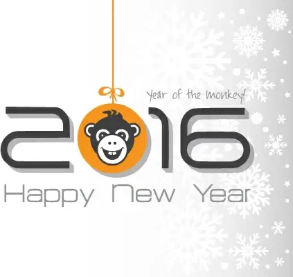 2016 year of the monkey vector