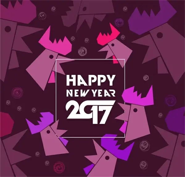 2017 new year backdrop geometric roosters collection style