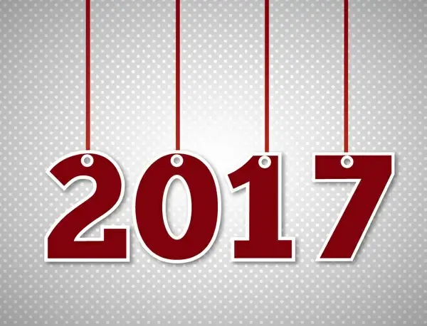 2017 new year template design with hanging numbers