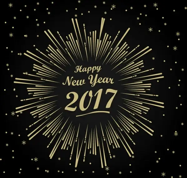 2017 new year template with fireworks design