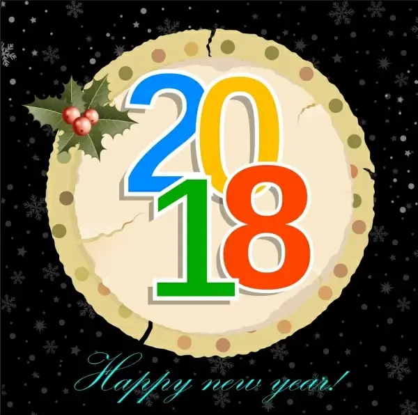 2018 new year banner ragged round paper ornament