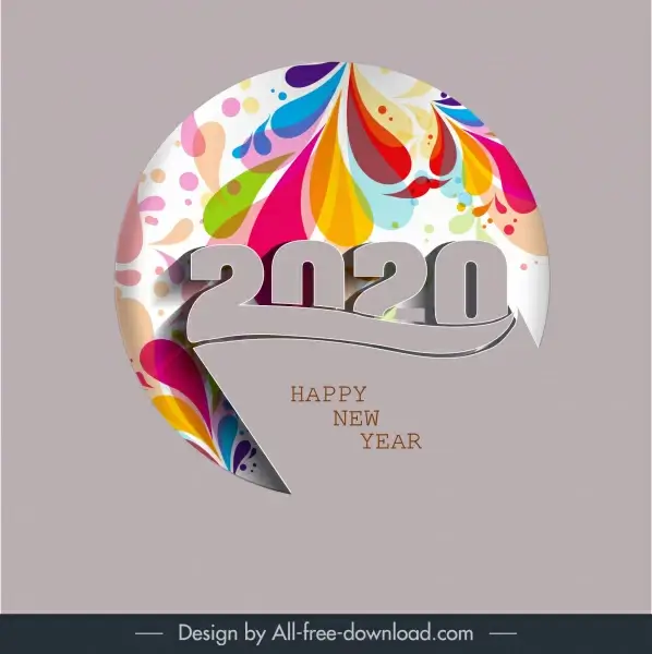 2020 new year banner colorful decor number layout
