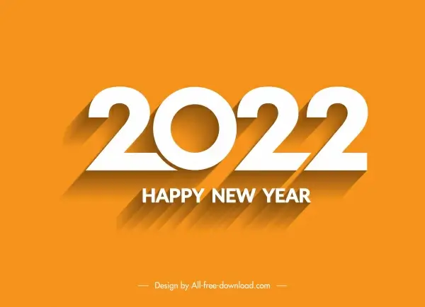 2022 happy new year decor element shiny number