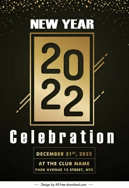 2022 happy new year decor abstract night