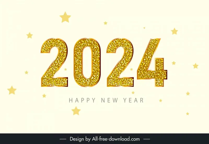 2024 happy new year backdrop template  luxury glitter stars numbers