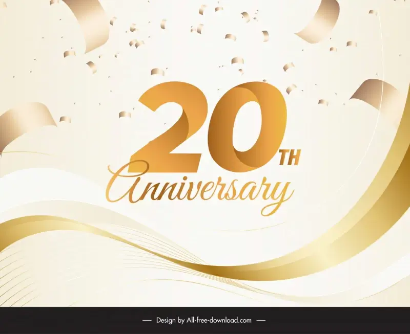20th year anniversary background template elegant dynamic confetti
