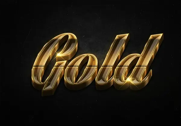 23 3d shiny gold text effects preview