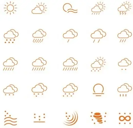 25 kind weather outline icons