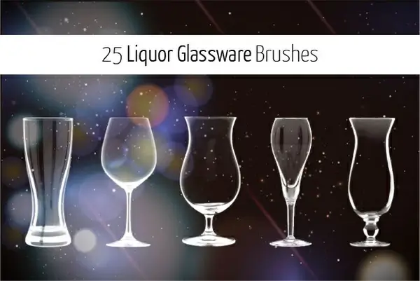 25 liquor glass brushes for photoshop