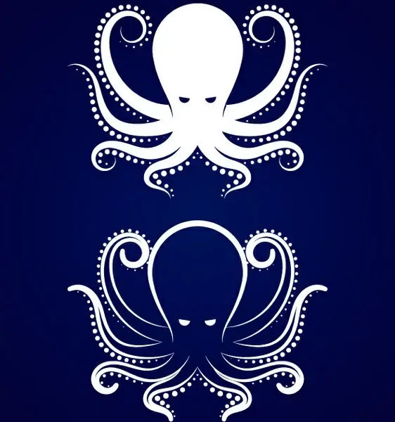 2 octopus creative design vector