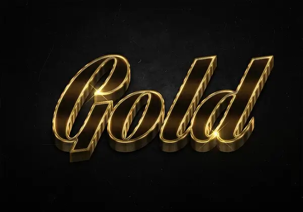 35 3d shiny gold text effects preview