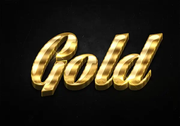 37 3d shiny gold text effects preview