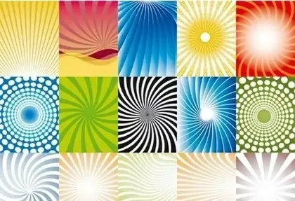 colorful abstract background sets rays and curves decoration