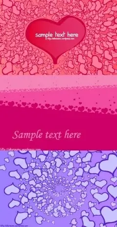 3 valentine day heartshaped card background vector
