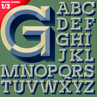 3d alphabet vector set