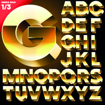 3d alphabet vector set