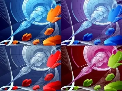 3d abstract background colorful design arrows swirl decoration