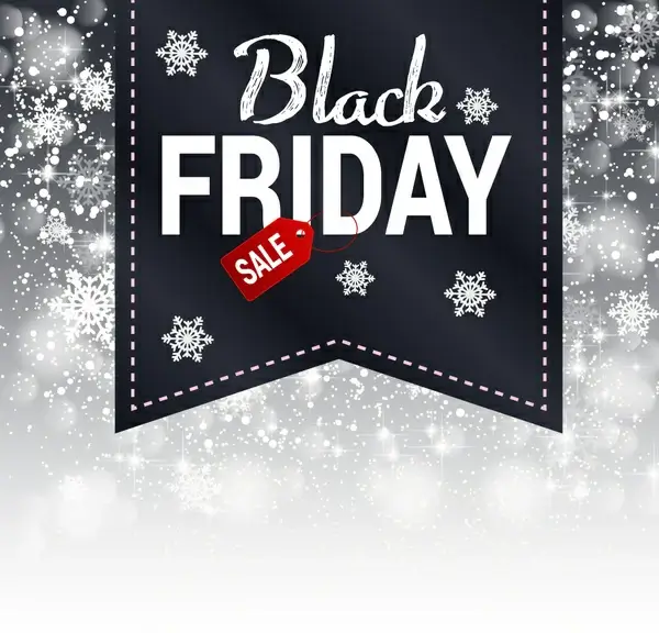 3d black friday design on snowflakes background