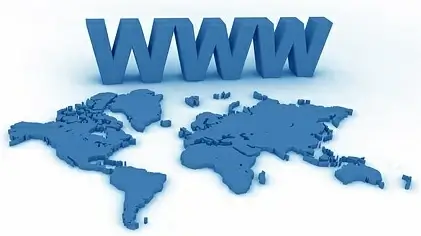 3d blue www and the world map stock photo