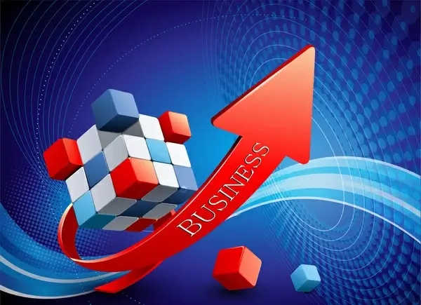 3d business growth up arrow
