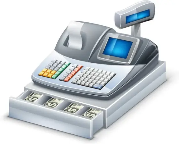 3d cash register elements vector