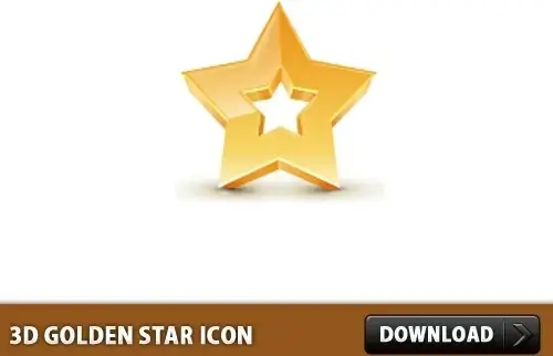 3D Golden Star Icon PSD