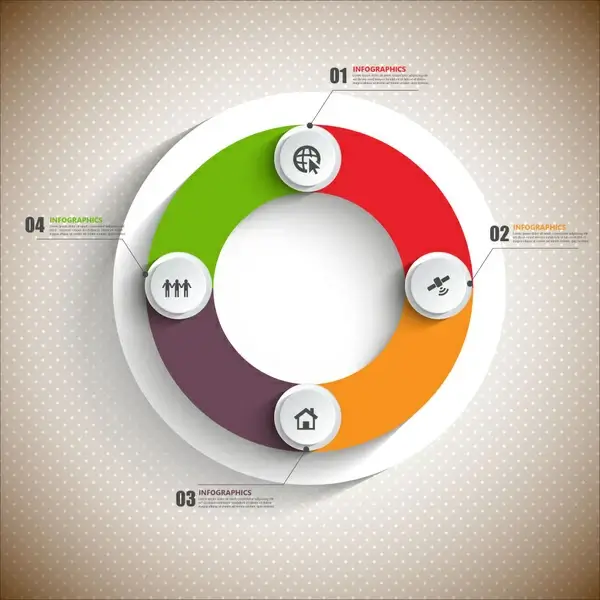 3d infographic vector illustration with cycle round