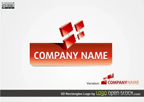 corporate logo design 3d red geometric style