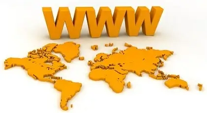 3d orange www and the world map image