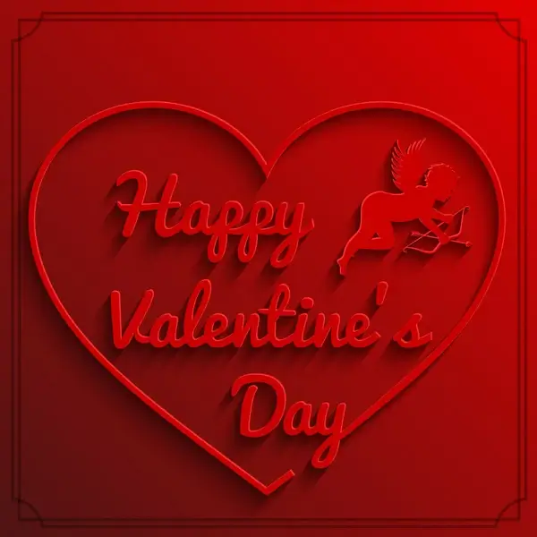 3d red heart happy valentine day background